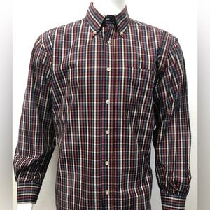 T HARRIS London Shirt size XL Mens Long Sleeve Plaid Red Blue
